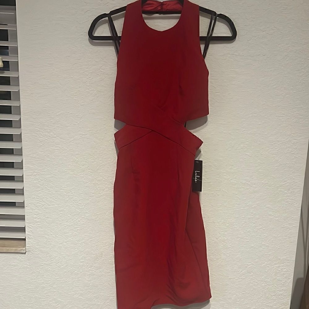 NWT New Open BackΒ Red Luluβs Dress - Zie and ZipβBackβ-βNeckβButton